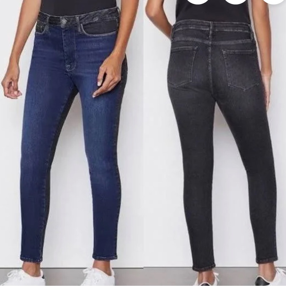 Frame Le One Women's Skinny Jeans - Dark Blue and Charcoal color teller NWT